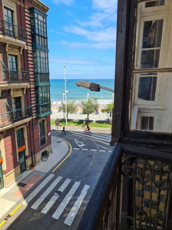 122A - Emblematica Vivienda En Playa San Lorenzo Gijón Exteriör bild